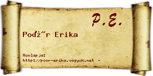 Poór Erika névjegykártya